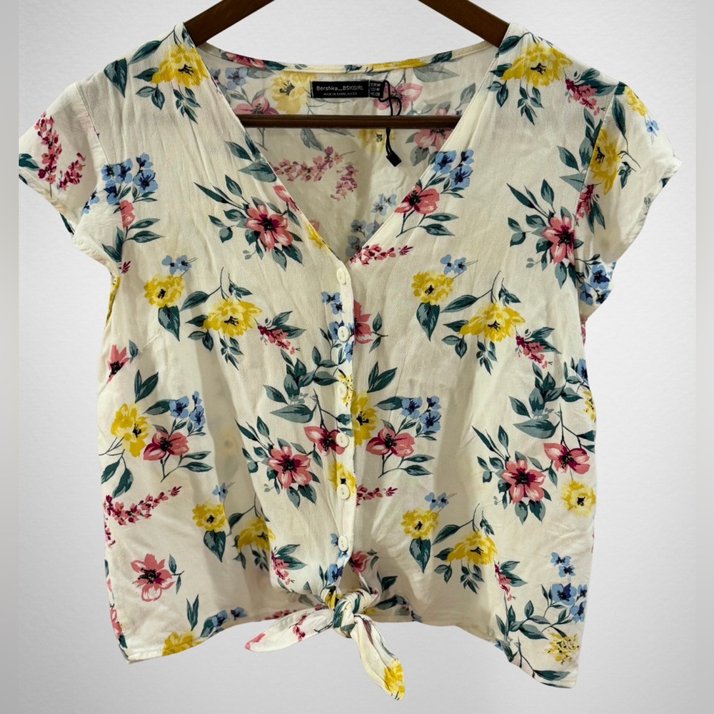 BERKSHA • Multicolor Floral Tie-Front Blouse